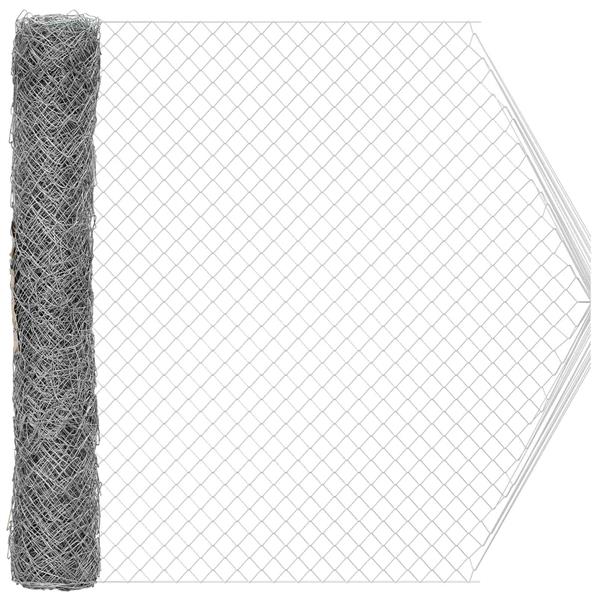 Grote foto vidaxl kettenschakelhek gegalvaniseerd 2 x 10 m glas tuin en terras tuindecoratie