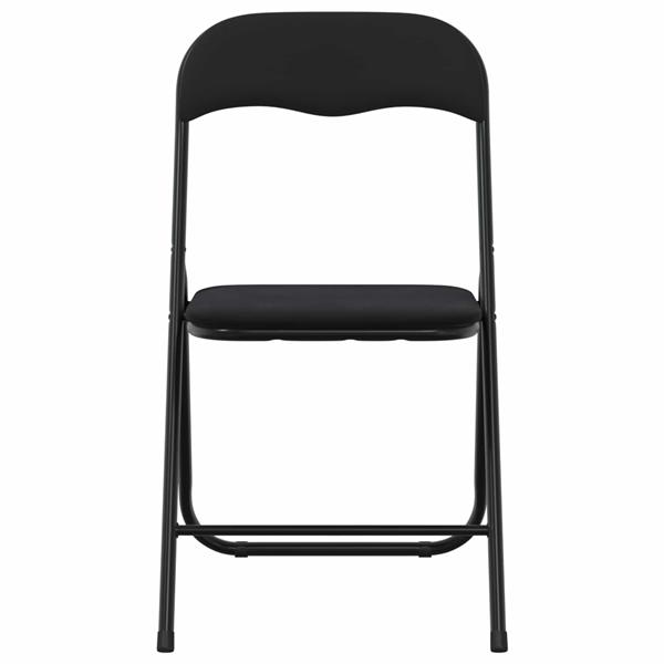 Grote foto vidaxl inklapbare stoel 8 pcs zwart 48 x 44 x 78 cm fluweel huis en inrichting stoelen