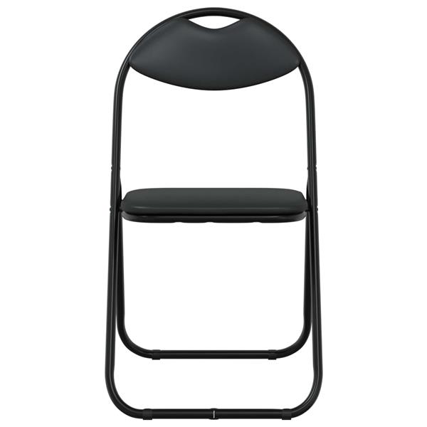 Grote foto vidaxl inklapbare stoel 8 pcs zwart 48 x 43 5 x 81 cm nep leer huis en inrichting stoelen