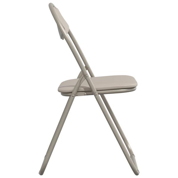 Grote foto vidaxl inklapbare stoel 8 pcs zand 48 x 43 5 x 81 cm nep leer huis en inrichting stoelen