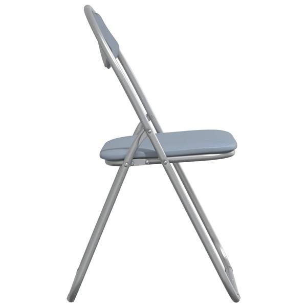 Grote foto vidaxl inklapbare stoel 8 pcs grijs 48 x 43 5 x 81 cm nep leer huis en inrichting stoelen