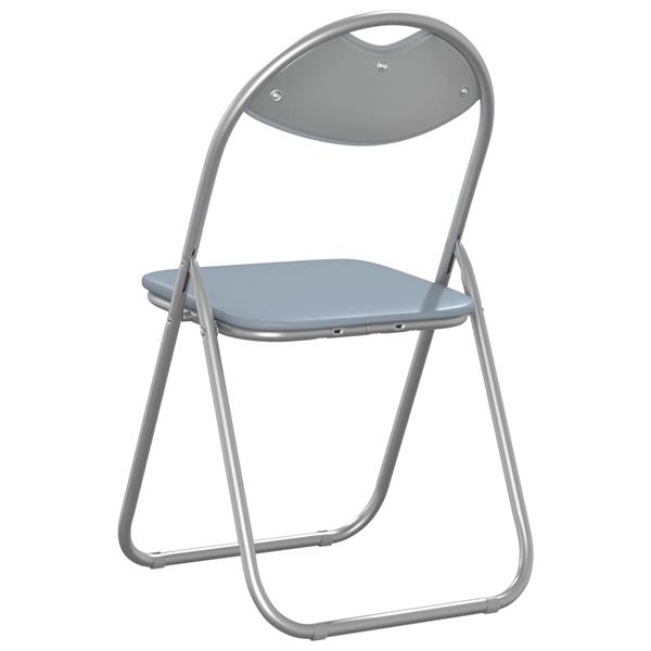 Grote foto vidaxl inklapbare stoel 2 pcs grijs 48 x 43 5 x 81 cm nep leer huis en inrichting stoelen