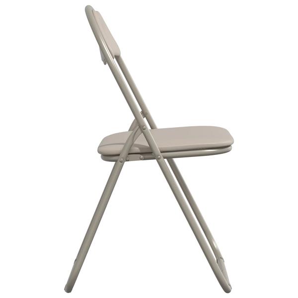 Grote foto vidaxl inklapbare stoel 8 pcs zand 48 x 43 5 x 81 cm nep leer huis en inrichting stoelen