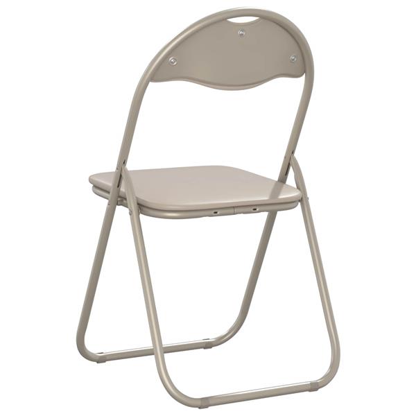 Grote foto vidaxl inklapbare stoel 8 pcs zand 48 x 43 5 x 81 cm nep leer huis en inrichting stoelen