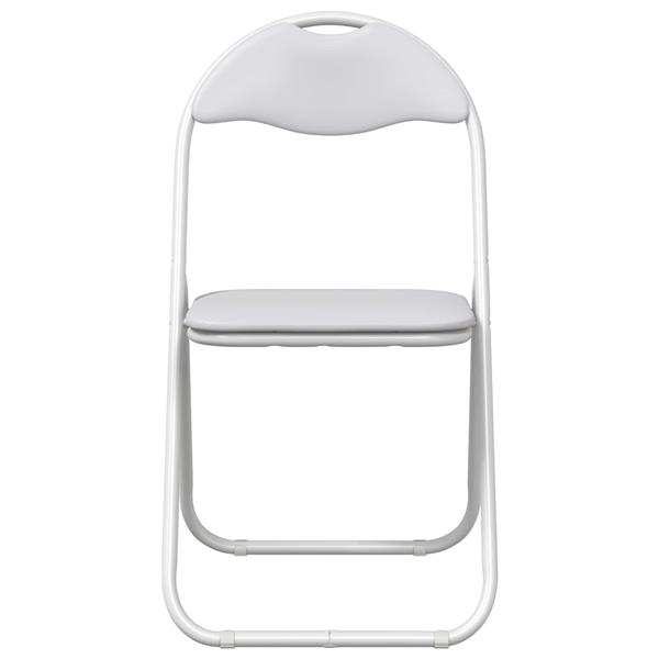 Grote foto vidaxl inklapbare stoel 8 pcs wit 48 x 43 5 x 81 cm nep leer huis en inrichting stoelen