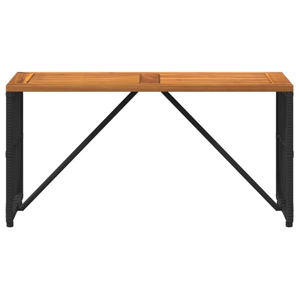 Grote foto vidaxl buiten tafel zwart 80 x 40 x 40 cm staal en poly rattan tuin en terras tuinmeubelen