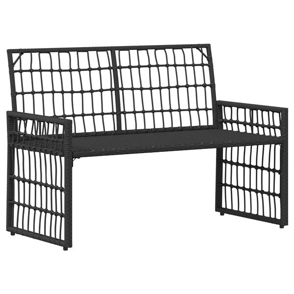 Grote foto vidaxl tuinbank effen zwart en donkergrijs 116 x 55 x 82 cm tuin en terras tuinmeubelen