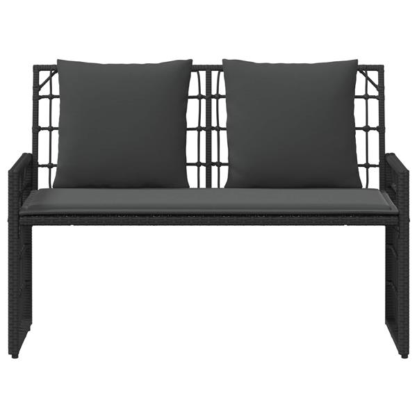 Grote foto vidaxl tuinbank effen zwart en donkergrijs 116 x 55 x 82 cm tuin en terras tuinmeubelen