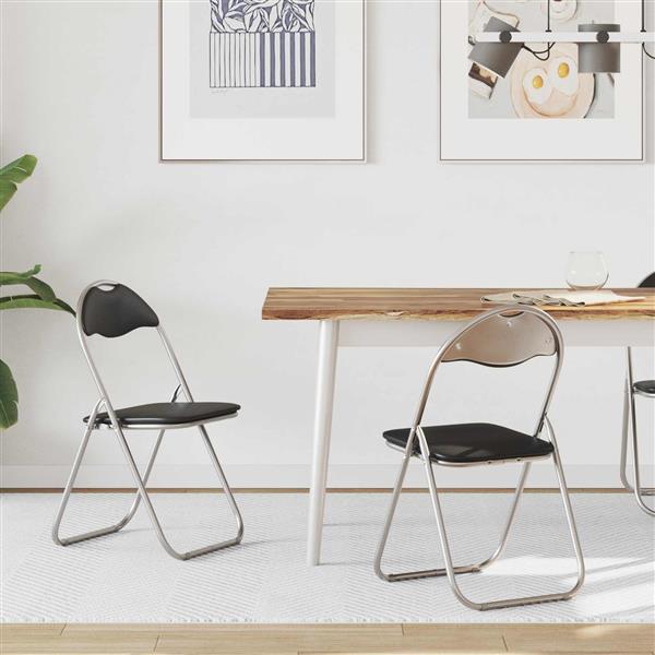 Grote foto vidaxl inklapbare stoel 2 st zwart en grijs 48 x 43 5 x 81 cm huis en inrichting stoelen