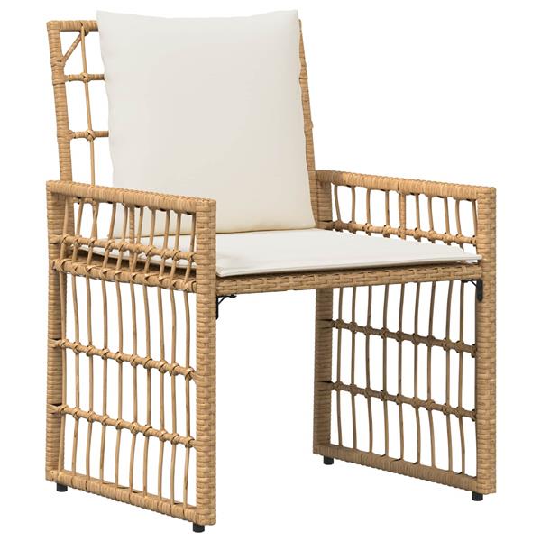 Grote foto vidaxl buitenmeubelset 5 pcs natuurlijk en cr me wit tuin en terras tuinmeubelen