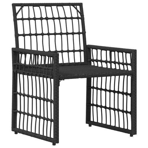 Grote foto vidaxl buitenmeubelset 4 pcs zwart en donkergrijs staal en poly rattan tuin en terras tuinmeubelen