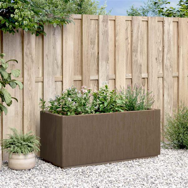 Grote foto vidaxl tuinbloembak bruin 80 x 36 x 35 cm pp tuin en terras overige tuin en terras