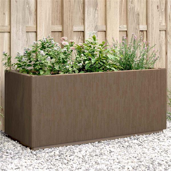 Grote foto vidaxl tuinbloembak bruin 80 x 36 x 35 cm pp tuin en terras overige tuin en terras