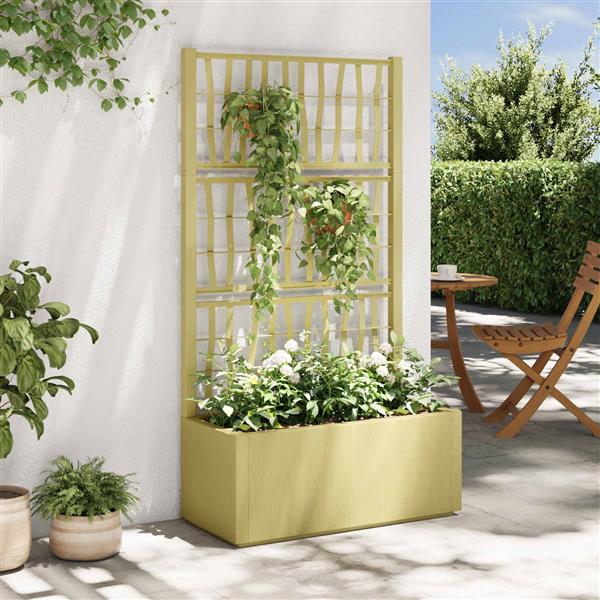 Grote foto vidaxl tuindruppel met trellis groen 80 x 36 x 140 cm pp tuin en terras overige tuin en terras
