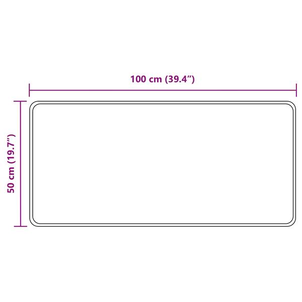 Grote foto vidaxl vloerkleedloper marsa grijs 100 x 50 cm polyester en pvc huis en inrichting vloerbedekking en kleden