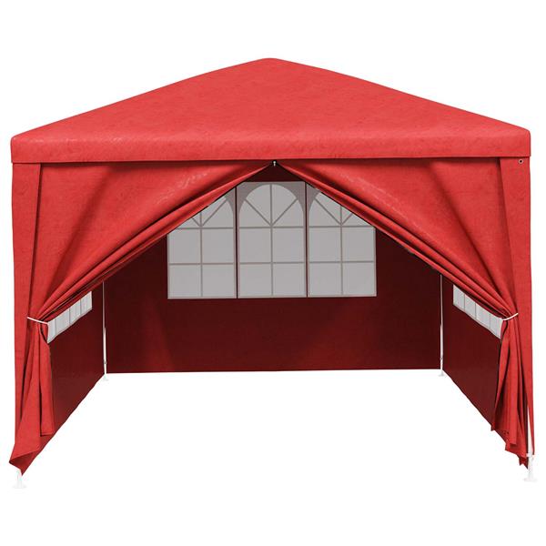 Grote foto vidaxl partytent met wand rood 400 x 300 x 255 cm tuin en terras overige tuin en terras