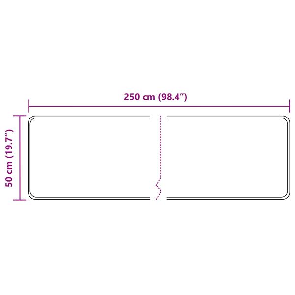 Grote foto vidaxl vloerkleedloper marsa antraciet 250 x 50 cm polyester en pvc huis en inrichting vloerbedekking en kleden