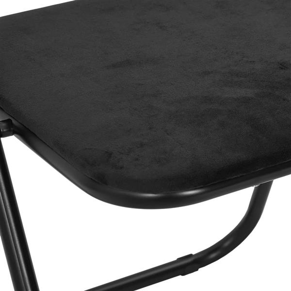 Grote foto vidaxl inklapbare stoel 8 pcs zwart 48 x 44 x 78 cm fluweel huis en inrichting stoelen