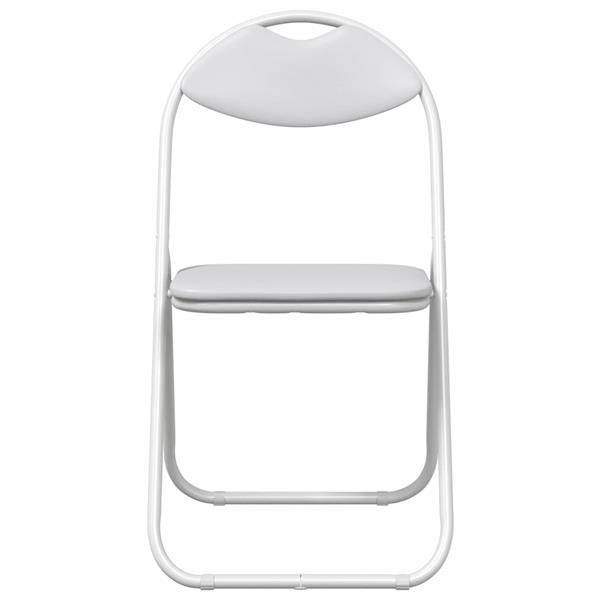 Grote foto vidaxl inklapbare stoel 8 pcs wit 48 x 43 5 x 81 cm nep leer huis en inrichting stoelen