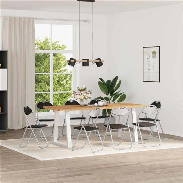 Grote foto vidaxl inklapbare stoel 8 pcs zwart en grijs 48 x 43 5 x 81 cm huis en inrichting stoelen