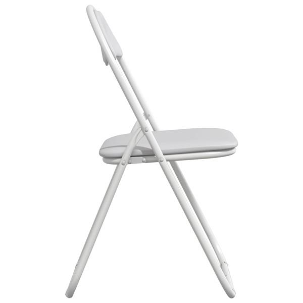 Grote foto vidaxl inklapbare stoel 8 pcs wit 48 x 43 5 x 81 cm nep leer huis en inrichting stoelen