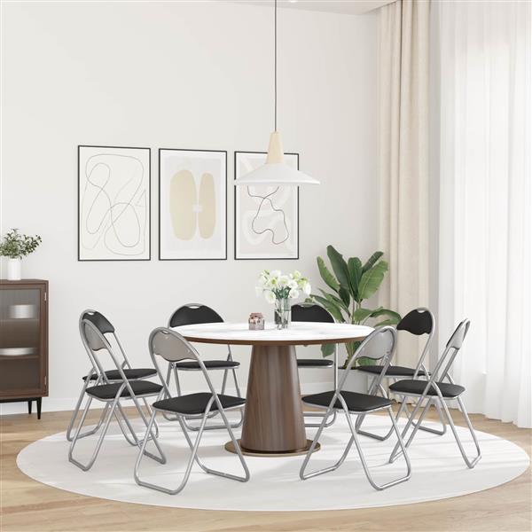 Grote foto vidaxl inklapbare stoel 8 pcs zwart en grijs 48 x 43 5 x 81 cm huis en inrichting stoelen