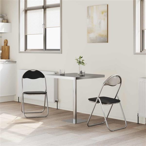 Grote foto vidaxl inklapbare stoel 2 st zwart en grijs 48 x 43 5 x 81 cm huis en inrichting stoelen