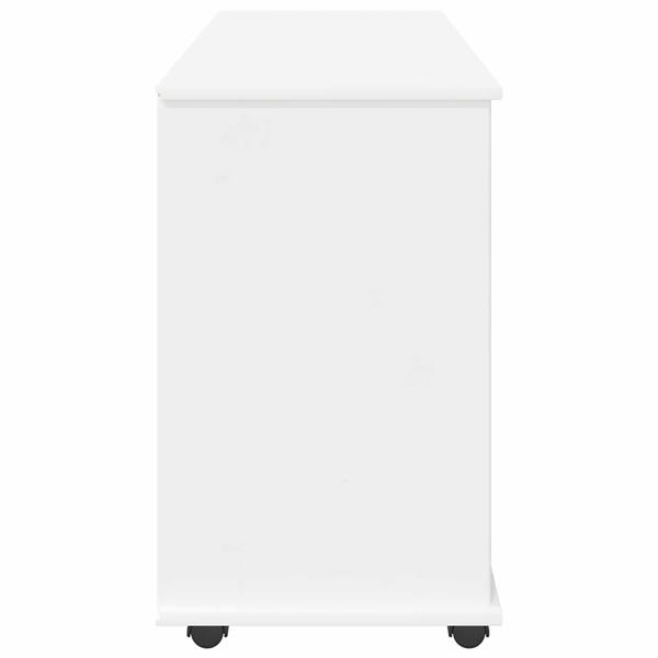 Grote foto vidaxl rolling kast met wiel wit 100 x 39 x 65 5 cm massief vurenhout huis en inrichting overige