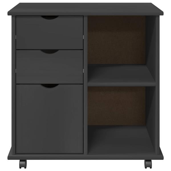 Grote foto vidaxl rolling kast grijs 63 5 x 39 x 65 5 cm massief vurenhout huis en inrichting overige