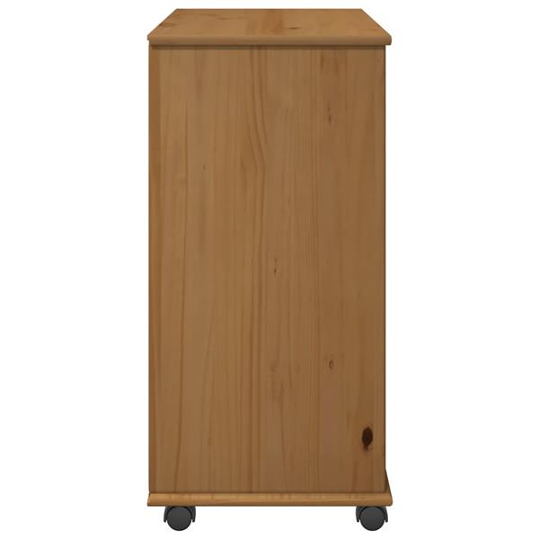 Grote foto vidaxl rolling kast honingbruin 63 5 x 39 x 79 cm massief vurenhout huis en inrichting overige