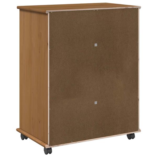 Grote foto vidaxl rolling kast honingbruin 63 5 x 39 x 79 cm massief vurenhout huis en inrichting overige