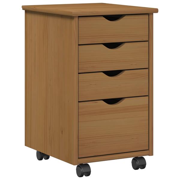 Grote foto vidaxl rolling kast moss honingbruin 34 x 39 x 56 cm huis en inrichting overige