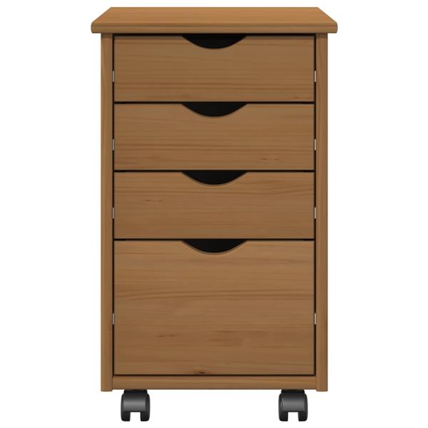 Grote foto vidaxl rolling kast moss honingbruin 34 x 39 x 56 cm huis en inrichting overige
