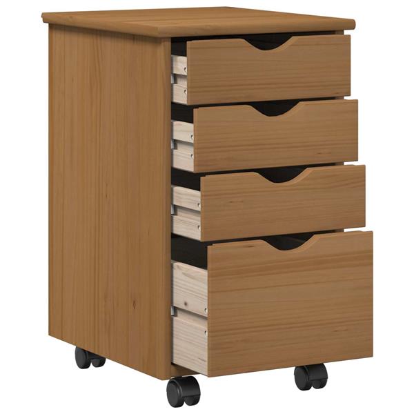 Grote foto vidaxl rolling kast moss honingbruin 34 x 39 x 56 cm huis en inrichting overige
