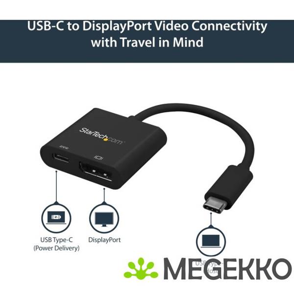 Grote foto startech.com usb c naar displayport adapter met usb power delivery 60w 4k 60hz computers en software overige computers en software