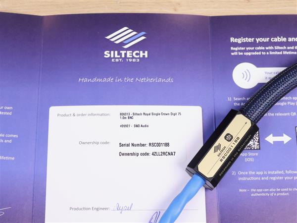 Grote foto siltech royal single crown digit s10 high end digital interconnect bnc 1 0 metre audio tv en foto onderdelen en accessoires