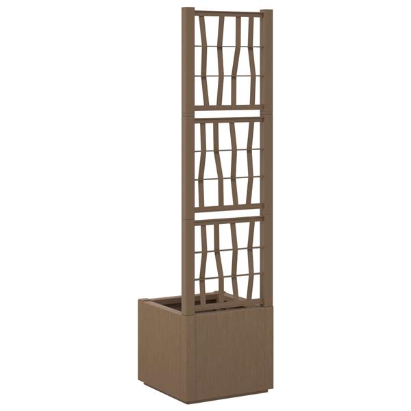 Grote foto vidaxl tuindruppel met trellis bruin 36 x 36 x 140 cm pp tuin en terras overige tuin en terras