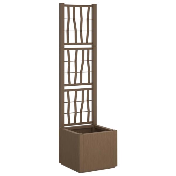 Grote foto vidaxl tuindruppel met trellis bruin 36 x 36 x 140 cm pp tuin en terras overige tuin en terras