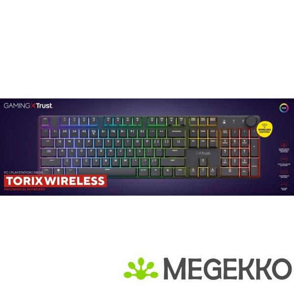Grote foto trust gxt 868 torix low profile toetsenbord draadloos zwart computers en software toetsenborden