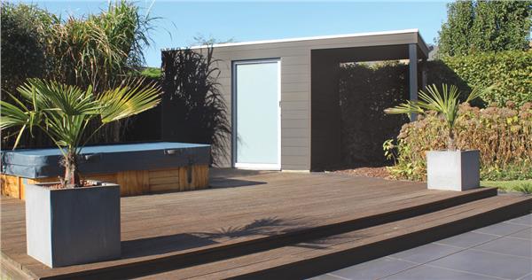 Grote foto strak tuinhuis box wpc in diverse standaard maten tuin en terras tuinhuisjes en blokhutten