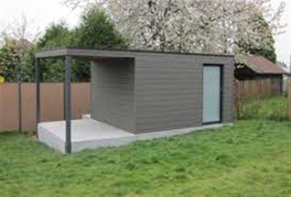 Grote foto strak tuinhuis box wpc in diverse standaard maten tuin en terras tuinhuisjes en blokhutten