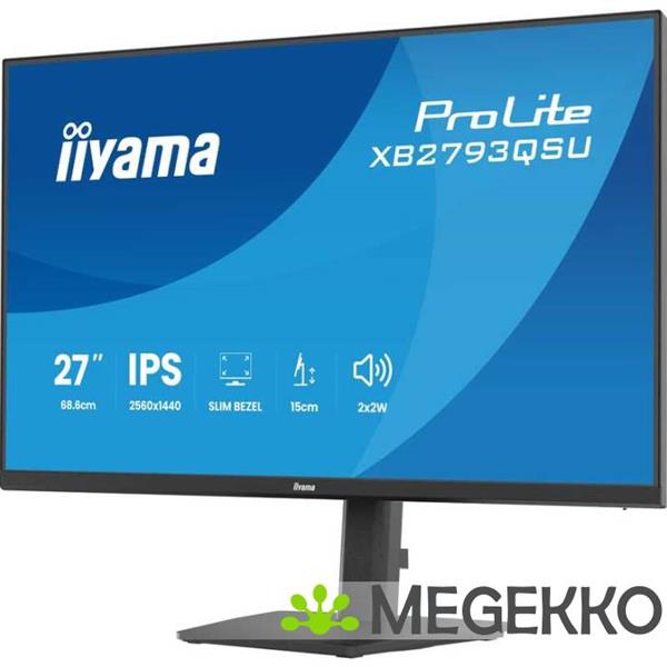 Grote foto iiyama prolite xb2793qsu b1 27 quad hd ips monitor computers en software overige computers en software