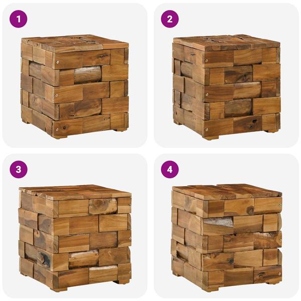 Grote foto vidaxl opbergkruk bruin 40 5 x 39 5 x 45 cm massief teakhout huis en inrichting overige huis en inrichting