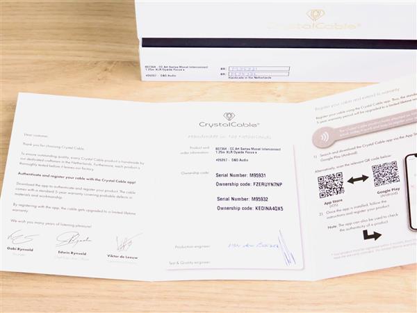 Grote foto crystal cable art series monet high end silver audio interconnects xlr 1 25 metre audio tv en foto onderdelen en accessoires