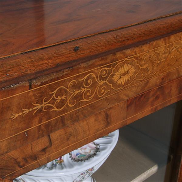 Grote foto engelse credenza in noten met inlegwerk en brons ca 1860 no.391115 antiek en kunst stoelen en banken