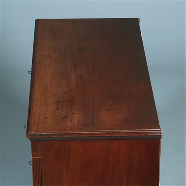 Grote foto welse commode met 5 laden in mahonie en eik met ingelegde details ca 1800 no.381250 antiek en kunst stoelen en banken