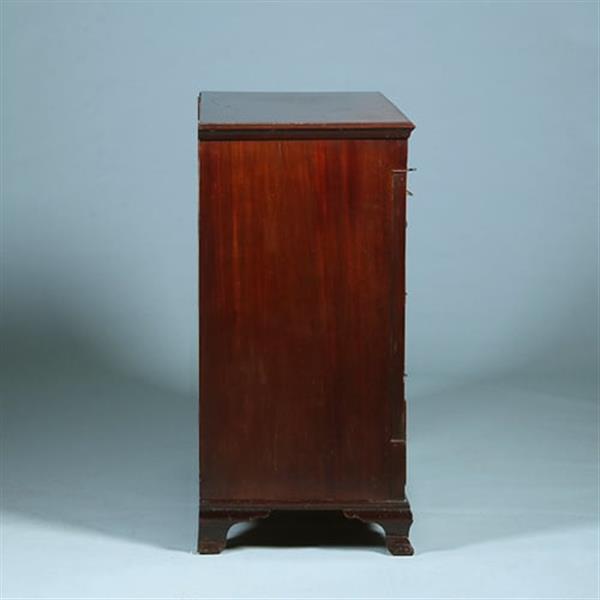 Grote foto welse commode met 5 laden in mahonie en eik met ingelegde details ca 1800 no.381250 antiek en kunst stoelen en banken