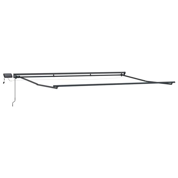 Grote foto vidaxl handmatige luifelhouder met led antraciet 4 3 5 m aluminium tuin en terras overige tuin en terras