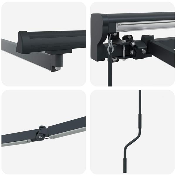 Grote foto vidaxl handmatige luifelhouder met led antraciet 3 5 x 2 5 m tuin en terras overige tuin en terras