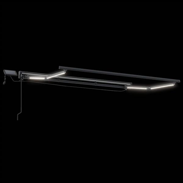 Grote foto vidaxl handmatige luifelhouder met led antraciet 3 x 2 m aluminium tuin en terras overige tuin en terras